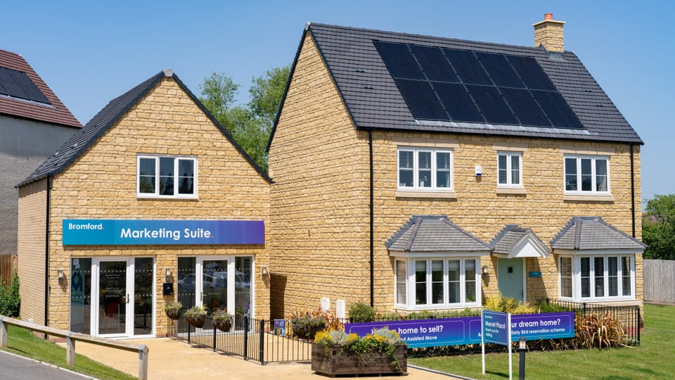 Exterior view of the show home and marketing suite.