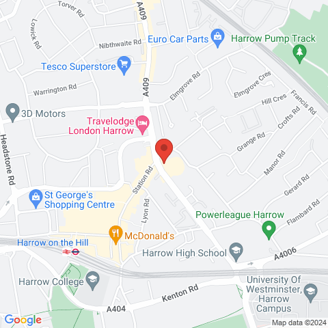Sheepcote Road HA1 map