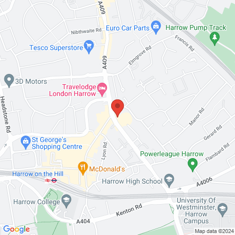 Sheepcote Road HA1 map