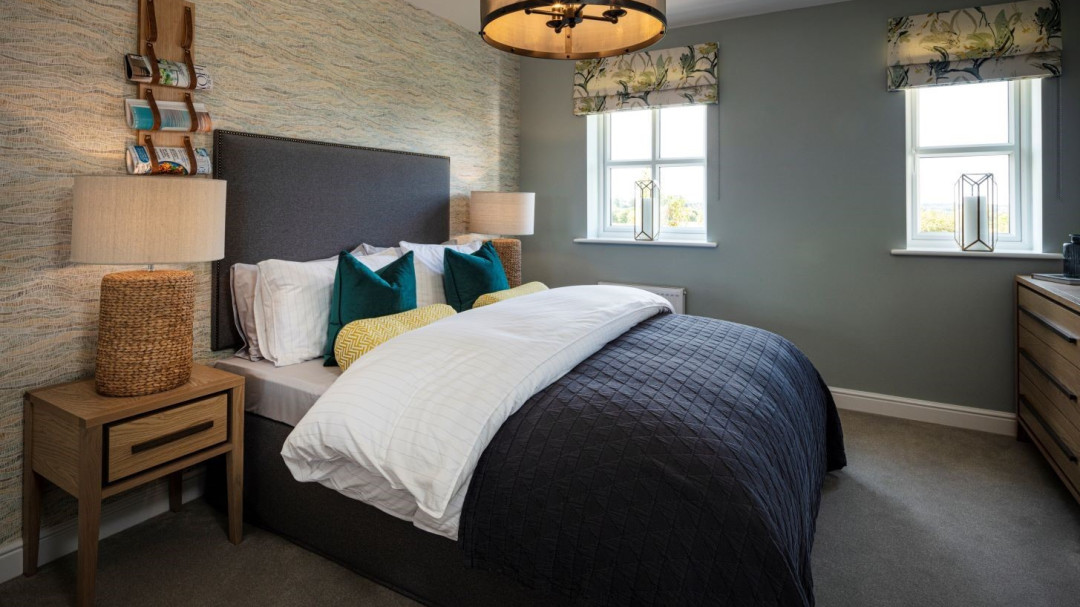 CGI example of a double bedroom at Sycamore Place in Burntwood