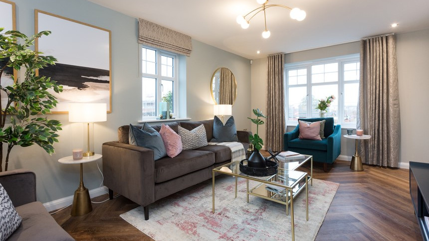 CGI example of a lounge at Sycamore Place in Burntwood