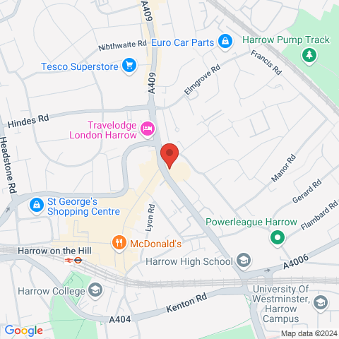 Sheepcote Road HA1 map