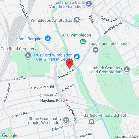 Plough Lane map