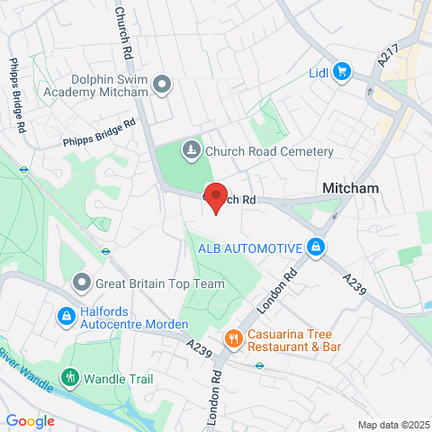 Flat 1,17 Church Road, Mitcham, Surrey map